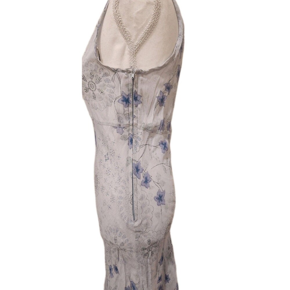 Vtg Y2k Fairy Asymmetrical Ruffle Floral Midi Slip Dress Feminine WhimsiGoth - Picture 6 of 16